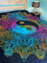 Load image into Gallery viewer, Emma&#39;s Emporium Tie Dye Mandala Double or Kingsize Bed Spread, Wall Hanging, or Throw. 100% Cotton printed in India. Visit our website for more Hippy, Boho and Festival women&#39;s clothing, accessories and homewares. Ethically sourced from around the world.

