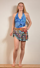Load image into Gallery viewer, Buy now online, Emma&#39;s Emporium colourful micro wrap mini skirt.  Buy now from Emma&#39;s Emporium online store, ethical alternative women&#39;s fashion; hippie festival clothing and accessories, ethically sourced. Shop online or find us at a festival. All clothing and products available for UK wholesale.
