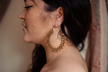 Load image into Gallery viewer, EMMA&#39;S EMPORIUM extra large brass and silver plate Indian earrings
