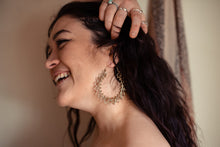 Load image into Gallery viewer, EMMA&#39;S EMPORIUM extra large brass and silver plate Indian earrings
