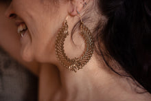 Load image into Gallery viewer, Earrings - Brass and Silver Plate Tribal Gypsy Earrings - Extra Large
