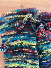 Load image into Gallery viewer, Buy now online from Emma&#39;s Emporium. Hand knitted chunky colourful Nepalese Leg Warmers. Perfect warm winter Christmas gifts.
