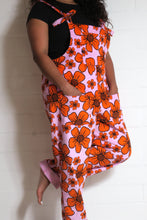 Load image into Gallery viewer, Emma&#39;s Emporium fun retro flower print women&#39;s unisex gender fluid dungarees
