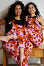 Load image into Gallery viewer, Emma&#39;s Emporium fun retro flower print women&#39;s unisex gender fluid dungarees
