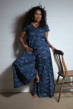 Load image into Gallery viewer, Emma&#39;s Emporium wide leg whale print cotton palazzo flare trouser. Shope Emma&#39;s Emporium online, for retail and wholesale fair trade ethical women&#39;s alternative clothing, gifts and festival fashion. Hippy Hippie clothes, colourful and unique.
