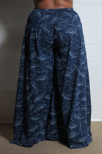 Load image into Gallery viewer, Emma&#39;s Emporium wide leg whale print cotton palazzo flare trouser. Shope Emma&#39;s Emporium online, for retail and wholesale fair trade ethical women&#39;s alternative clothing, gifts and festival fashion. Hippy Hippie clothes, colourful and unique.
