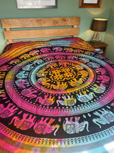 Load image into Gallery viewer, Buy now online from Emma&#39;s Emporium! Elephant tie dye double king size bed spread, hippy throw or wall hanging, from Emma&#39;s Emporium ethical fair-trade alternative hippy clothing and gifts
