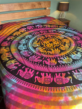 Load image into Gallery viewer, Buy now online from Emma&#39;s Emporium! Elephant tie dye double king size bed spread, hippy throw or wall hanging, from Emma&#39;s Emporium ethical fair-trade alternative hippy clothing and gifts
