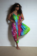 Load image into Gallery viewer, Emma&#39;s Emporium bright multi coloured tie dye jumpsuit, with pockets!
