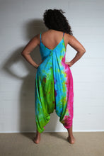 Load image into Gallery viewer, Emma&#39;s Emporium bright multi coloured tie dye jumpsuit, with pockets!
