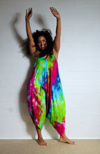 Load image into Gallery viewer, Emma&#39;s Emporium bright multi coloured tie dye jumpsuit, with pockets!
