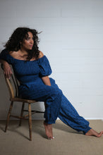 Load image into Gallery viewer, Buy now online from Emma&#39;s Emporium, blue cotton peacock print bandeau sun summer top, perfect for beach, festival and party. Emma&#39;s Emporium designs and sources fair trade ethical women&#39;s clothing, gifts and accessories. Fun and fair hippie clothes and boho festival fashion.
