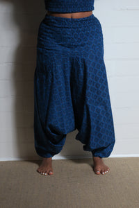 Peacock Print Cotton Harem Trousers