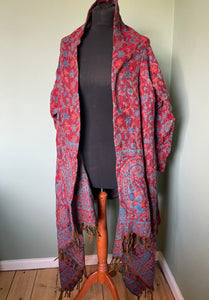 Jackets - Warm Fleecy Paisley Wrap Cardigan