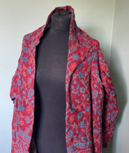 Load image into Gallery viewer, Available to buy online now! Cosy &amp; Warm, Emma&#39;s Emporium Autumn Winter wrap blanket cardigan in paisley fleece, machine washable vegan wool.
