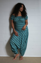 Load image into Gallery viewer, Bold Peacock Print Cotton Harem Trousers
