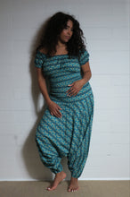 Load image into Gallery viewer, Bold Peacock Print Cotton Harem Trousers

