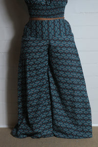 Palazzo Trousers - Peacock Print Cotton