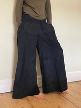 Load image into Gallery viewer, New In! Palazzo Pants! Emma&#39;s Emporium corduroy Palazzo trousers, loose fit warm winter  hippy pants, made from fine soft cotton needle cord. Slow fashion, ethically sourced hippie festival hippy fashion.
