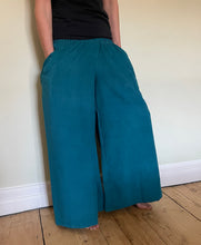 Load image into Gallery viewer, New In! Palazzo Pants! Emma&#39;s Emporium corduroy Palazzo trousers, loose fit warm winter  hippy pants, made from fine soft cotton needle cord. Slow fashion, ethically sourced hippie festival hippy fashion.
