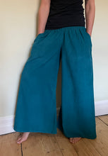 Load image into Gallery viewer, New In! Palazzo Pants! Emma&#39;s Emporium corduroy Palazzo trousers, loose fit warm winter  hippy pants, made from fine soft cotton needle cord. Slow fashion, ethically sourced hippie festival hippy fashion.
