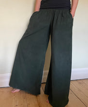 Load image into Gallery viewer, New In! Palazzo Pants! Emma&#39;s Emporium corduroy Palazzo trousers, loose fit warm winter  hippy pants, made from fine soft cotton needle cord. Slow fashion, ethically sourced hippie festival hippy fashion.
