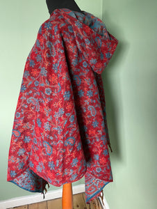 Emma's Emporium Hooded Paisley Fleece Poncho