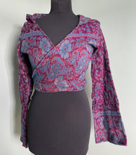 Load image into Gallery viewer, Top - Fleecy Paisley Hooded Tie Top - NEW!
