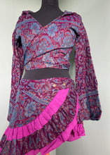 Load image into Gallery viewer, Top - Fleecy Paisley Hooded Tie Top - NEW!
