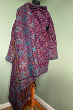 Load image into Gallery viewer, Available to buy online now! Cosy &amp; Warm, Emma&#39;s Emporium Autumn Winter wrap blanket cardigan in paisley fleece, machine washable vegan wool.
