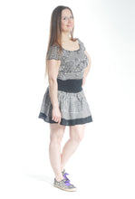 Load image into Gallery viewer, Black and White Op-Art print mini skirt
