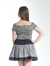 Load image into Gallery viewer, Black and White Op-Art print mini skirt
