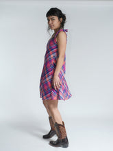 Load image into Gallery viewer, Buy online, Emma's Emporium check cotton summer dress. Buy online, Emma's Emporium check cotton summer dress. A-line women's sun dress, plaid cotton. Gypsy, boho. Ethical Slow fashion.
