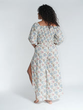 Load image into Gallery viewer, Shop online, buy now from Emma's Emporium. Cotton lurex side split trousers. Emma's Emporium ethical slow alternative women's hippie festival fashion.
