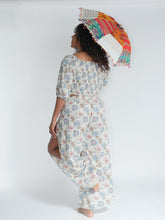 Load image into Gallery viewer, Shop online, buy now from Emma's Emporium. Cotton lurex side split trousers. Emma's Emporium ethical slow alternative women's hippie festival fashion.
