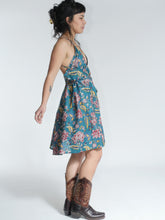 Load image into Gallery viewer, Buy now online from Emma's Emporium, floral print cotton summer sun dress, beach, holiday or party dress. Women's clothing, shop online, Emma's Emporium, Ethical Fashion.
