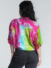 Load image into Gallery viewer, Buy now online from Emma's Emporium, ethical women's fashion, alternative hippy clothing. Tie dye unisex loose fit shirts, plus sized, designed for men and women. Emma's Emporium colourful summer shirt.
