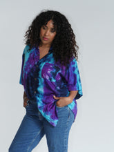 Load image into Gallery viewer, Buy now online from Emma's Emporium, ethical women's fashion, alternative hippy clothing. Tie dye unisex loose fit shirts, plus sized, designed for men and women. Emma's Emporium colourful summer shirt.
