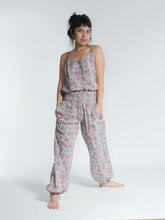 Load image into Gallery viewer, Buy now online! Emma's Emporium relax fit cotton harem genie baggy trouser pant. Floral block print cotton and mixed vibrant colours. Buy Emma's Emporium, slow fashion, ethically sourced, Indian cotton women's summer trouser. Hippie hippy festival alternative clothing.
