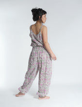 Load image into Gallery viewer, Buy now online! Emma's Emporium relax fit cotton harem genie baggy trouser pant. Floral block print cotton and mixed vibrant colours. Buy Emma's Emporium, slow fashion, ethically sourced, Indian cotton women's summer trouser. Hippie hippy festival alternative clothing.
