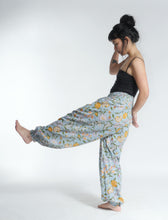 Load image into Gallery viewer, Buy now online! Emma's Emporium relax fit cotton harem genie baggy trouser pant. Floral block print cotton and mixed vibrant colours. Buy Emma's Emporium, slow fashion, ethically sourced, Indian cotton women's summer trouser. Hippie hippy festival alternative clothing.
