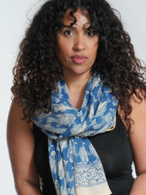 Load image into Gallery viewer, Buy now online from Emma's Emporium. Fish print pure 100% cotton light weight shawl summer scarf beach sarong. Shop Emma's Emporium ethical slow fashion, women's hippie hippy festival boho clothing.
