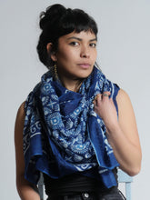 Load image into Gallery viewer, Buy now online from Emma's Emporium. Inigo block print batik pure cotton shawl scarf scarves, summer beach cotton sarong
