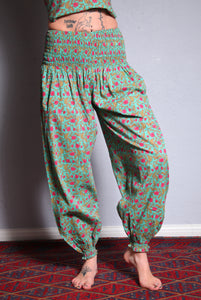 GENIE TROUSERS - Flower Print Cotton