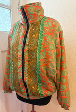 Load image into Gallery viewer, Sari Fleece lined Bomber Jacket - Paisley
