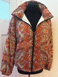 Sari Fleece lined Bomber Jacket - Paisley