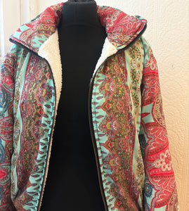 Sari Fleece lined Bomber Jacket - Paisley