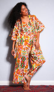 Emma's Emporium Ikat Print Cotton Kimono Jacket/Dressing Gown