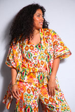 Load image into Gallery viewer, Emma&#39;s Emporium Ikat Print Cotton Kimono Jacket/Dressing Gown
