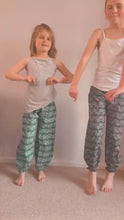 Load and play video in Gallery viewer, Children&#39;s Print Cotton GENIE Trousers
